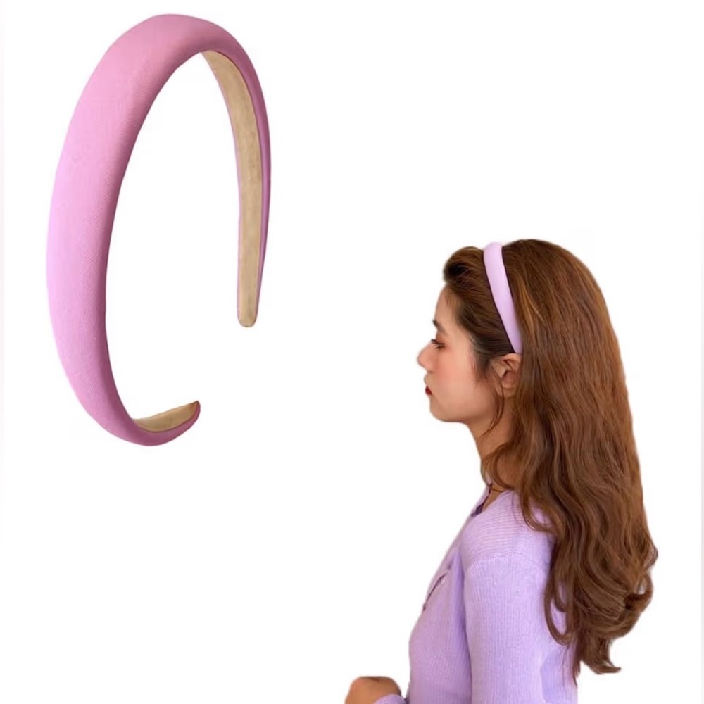 Chunky Padded Puffy Headband for Women and Girls Soft Purple Hair Accessory